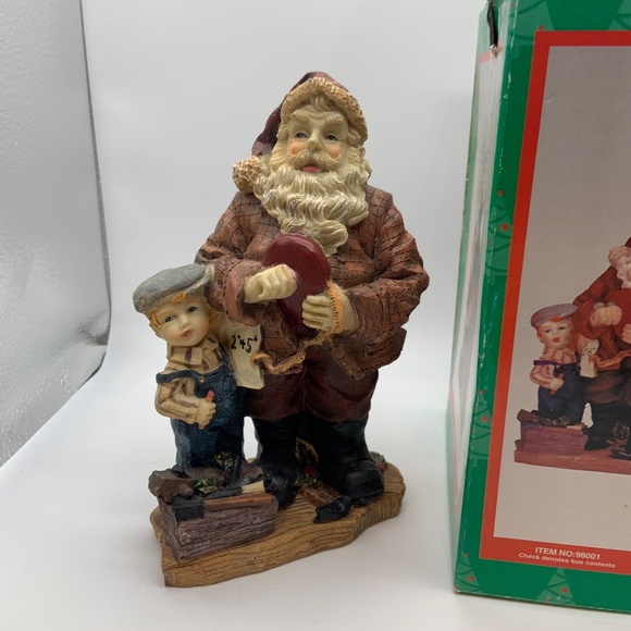 Vintage Christmas Teacher Santa & Little Boy Figurine Retro Christmas Decor - Picture 13 of 16